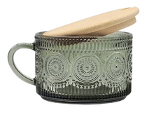 Load image into Gallery viewer, Vintage/Beaded Tea Cup w/Bamboo Lid & Gold Spoon