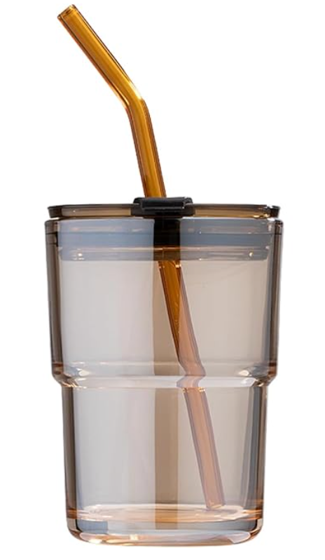 Amber Cup w/Lid & Straw (Iced/Hot Tea)