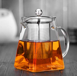 Squared Bottom Glass Tea Pot (18.5 oz)